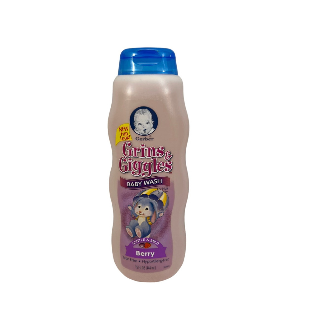 Gerber Berry Grins Giggles Gentle Mild Tear Free Baby‎ Wash 15 FL oz Bottle NEW